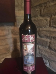 Bottle of wine at Zin Alley in Paso Robles